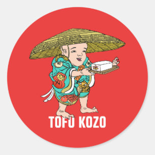 Yokai-Serie: Tofu Kozo Runder Aufkleber