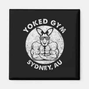 Yoked Gym Sydney Flex Muscle Kangaroo Magnet