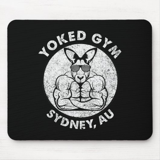 Yoked Gym Sydney Flex Muscle Kangaroo Mousepad (Vorne)