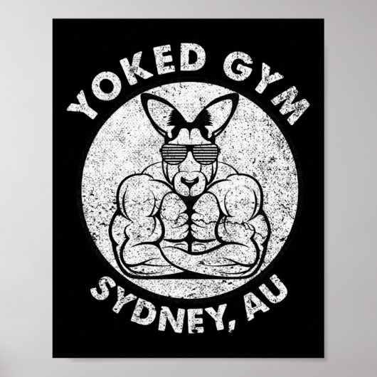 Yoked Gym Sydney Flex Muscle Kangaroo Poster (Vorne)