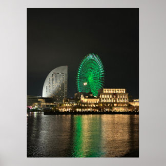 Yokohama in der Nacht Poster
