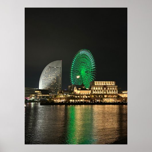 Yokohama in der Nacht Poster (Vorne)