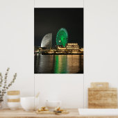 Yokohama in der Nacht Poster (Küche)