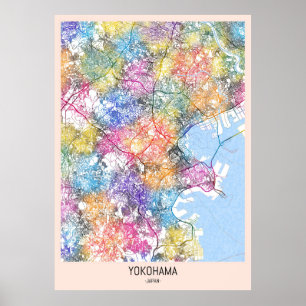Yokohama Japan City Map Poster
