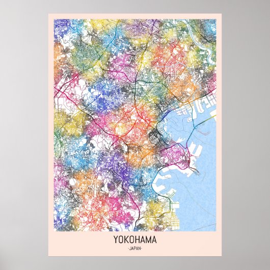 Yokohama Japan City Map Poster (Vorne)