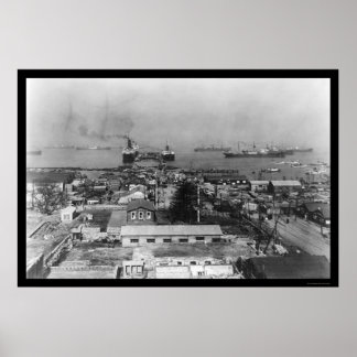 Yokohama Japan Harbor 1909 Poster