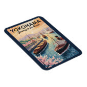 Yokohama Japan Illustration Travel Art Vintage Magnet (Rechte Seite)