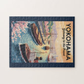 Yokohama Japan Illustration Travel Art Vintage Puzzle (Horizontal)