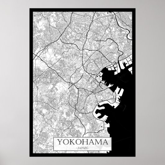 Yokohama Japan Map Poster (Vorne)