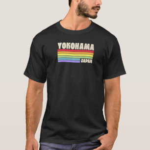 Yokohama Japan Rainbow Gay Pride Merch Retro 70er  T-Shirt