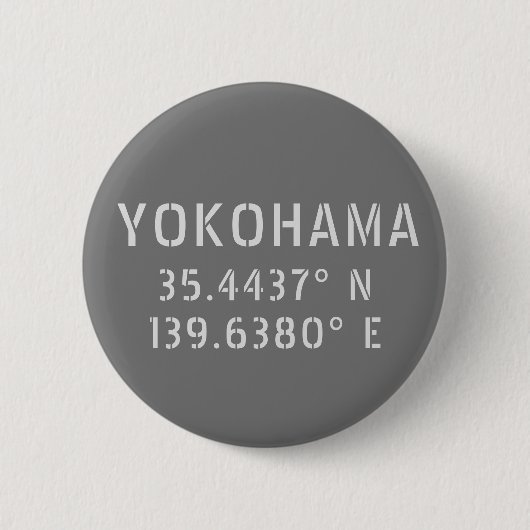 Yokohama Latitude & Longitude Button (Vorderseite)