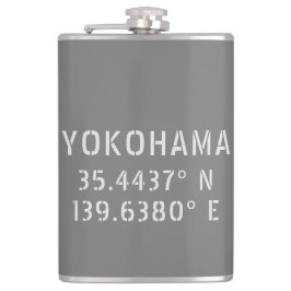 Yokohama Latitude & Longitude Flachmann