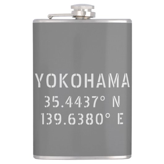 Yokohama Latitude & Longitude Flachmann (Vorderseite)