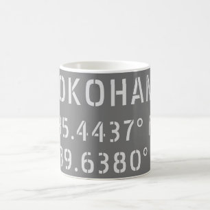 Yokohama Latitude & Longitude Kaffeetasse
