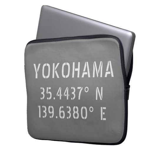 Yokohama Latitude & Longitude Laptopschutzhülle (Vorderseite Links)