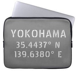 Yokohama Latitude & Longitude Laptopschutzhülle