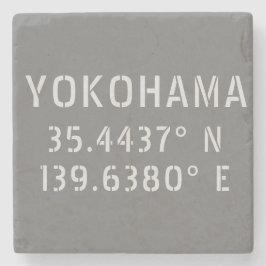 Yokohama Latitude & Longitude Steinuntersetzer