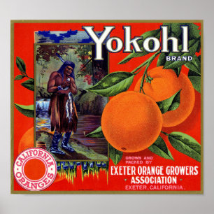 Yokohl Marke Orange Kistenetikett Schmidt Litho Co Poster