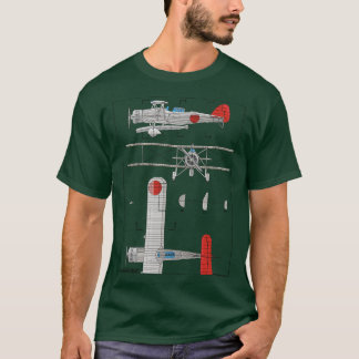 Yokosuka B4Y Japanisch WW2 Biplane Torpedo Bomber T-Shirt