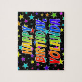 "YOLANDA" Vorname, Spaß "GLÜCKLICHER GEBURTSTAG" Puzzle (Vertikal)
