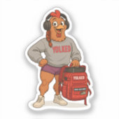 Yolked Gym Hen – Funny Chicken Fitness Workout Aufkleber (Vorderseite)