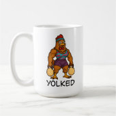 Yolked Hen – Funny Strong Chicken Kettlebell Gym Kaffeetasse (Links)