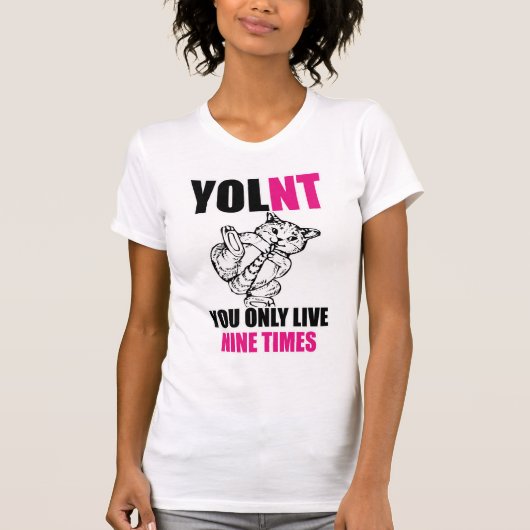 YOLNT leben Sie nur neun der Zeit-Katzen-Damen-T - T-Shirt (Vorderseite)