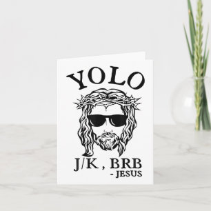 Yolo Jk Brb Jesus Funny Ostertag Bibel Vintag C Karte