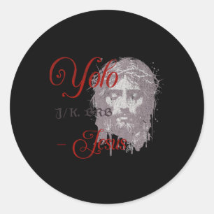 Yolo Jk Brb Jesus Lustiger Ostertag Bibel Vintage Runder Aufkleber