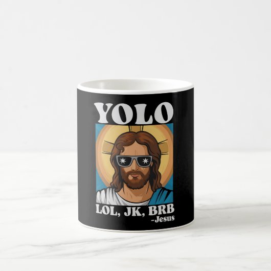 YOLO LOL JK BRB Jesus Funny Oaster Kaffeetasse (Mittel)