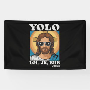 YOLO LOL JK BRB Jesus Lustiges Ostern Banner