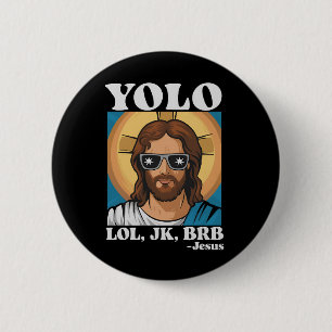 YOLO LOL JK BRB Jesus Lustiges Ostern Button