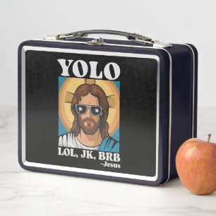 YOLO LOL JK BRB Jesus Lustiges Ostern Metall Brotdose