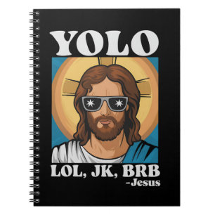 YOLO LOL JK BRB Jesus Lustiges Ostern Notizblock