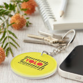 YOLO mit roter Vorsicht Schlüsselanhänger (Vorderseite rechts)