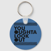 YOLO mit Vorsicht Schlüsselanhänger (Vorderseite)