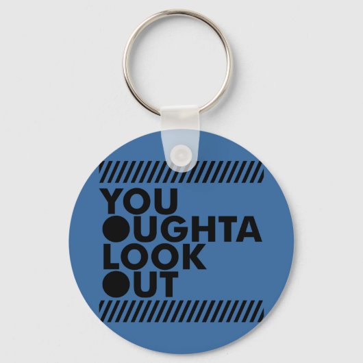 YOLO mit Vorsicht Schlüsselanhänger (Vorderseite)