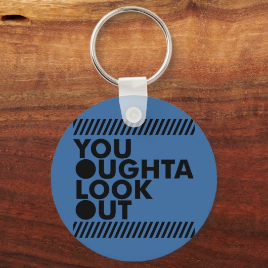 YOLO mit Vorsicht Schlüsselanhänger (Vorderseite)