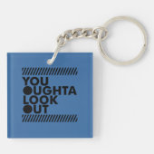 YOLO mit Vorsicht Schlüsselanhänger (Rückseite)