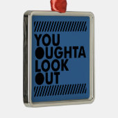 YOLO mit Vorsicht Silbernes Ornament (Rechts)