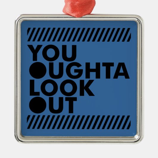 YOLO mit Vorsicht Silbernes Ornament (Vorne)