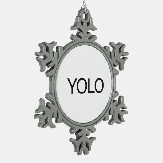 YOLO SCHNEEFLOCKEN Zinn-Ornament (Links)