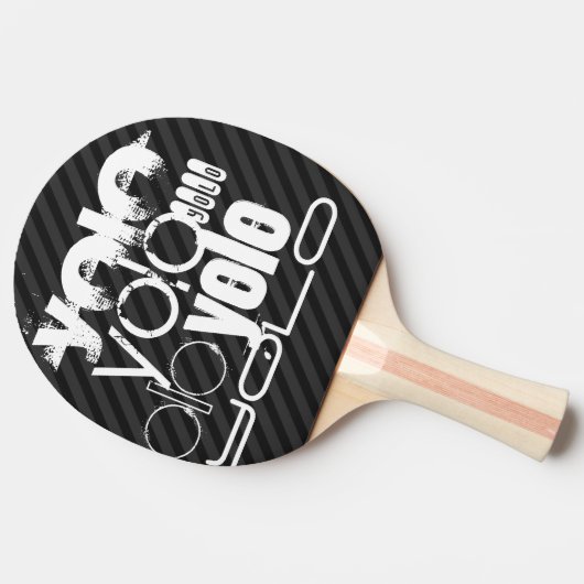 Yolo; Schwarz & Dunkelgrau Streifen Tischtennis Schläger (Seitenansicht)