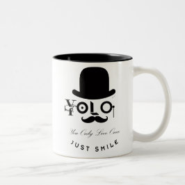 YOLO : Sie leben nur einmal - nur lächeln! Zweifarbige Tasse