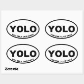 YOLO Sie leben nur einmal Ovaler Aufkleber (Blatt)