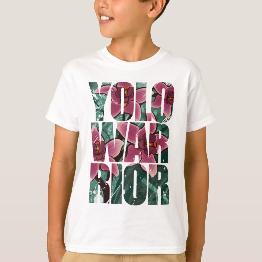 YOLOWARRIOR - Blumenbuchstaben T-Shirt (Vorderseite)