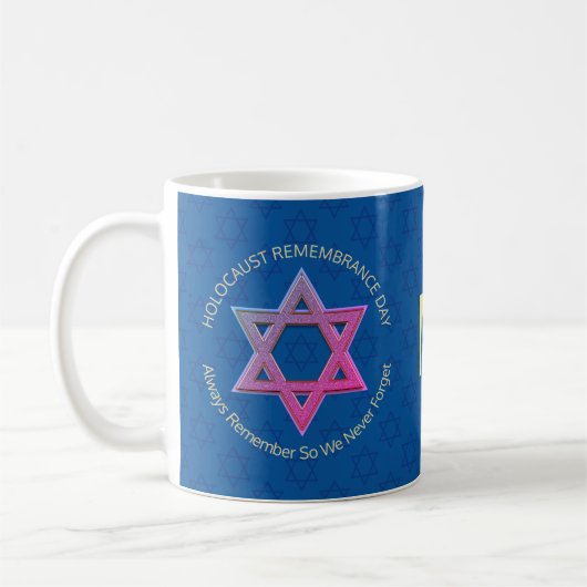 YOM HASHOAH Blue Holocaust Gedenktag Kaffeetasse (Links)