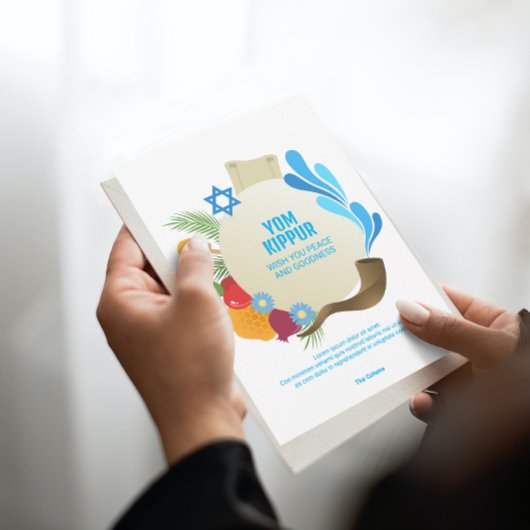 Yom Kippur Decorative Circle Graphic Greeting Karte