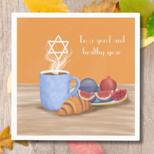 Yom Kippur Fastenbrechen: Kaffee, Granatäpfel Serviette