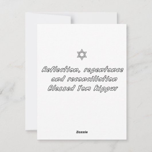 Yom Kippur Feiertagskarte (Rückseite)
